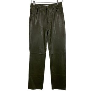 Zara Faux Leather High Waist Straight Leg Pants Size 2